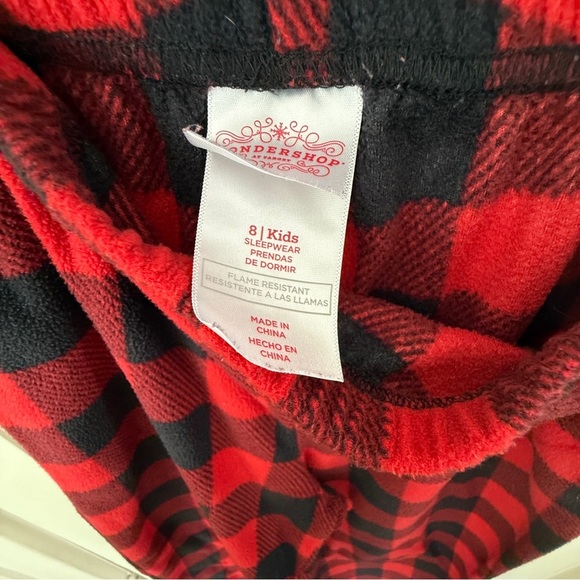Wondershop Red Buffalo Plaid Fleece Sleep Pants Youth Size 8 - Picture 2 of 3
